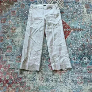 Jcrew cream linen trousers